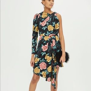 Floral One Sleeve Skater Dress